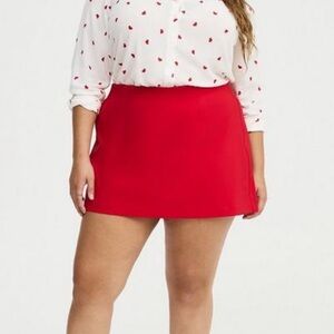 NWT Torrid Red Mini Skort 1